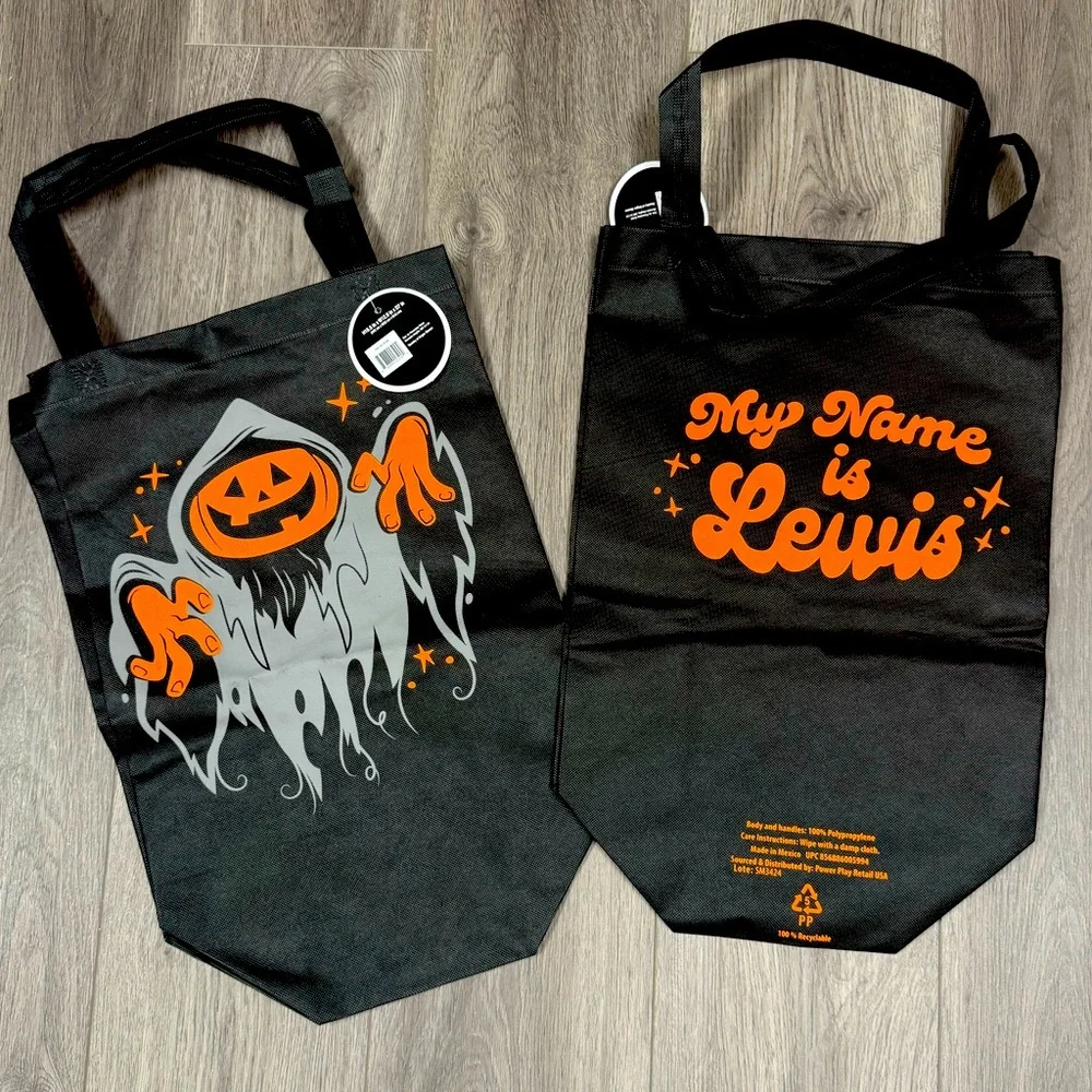 Target Bullseye Set of 2 Halloween My Name is Lewis Trick or Treat Large Bags
